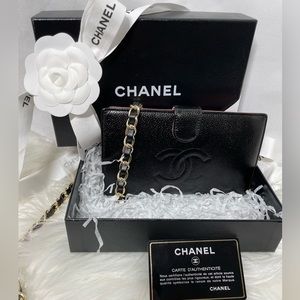 Chanel Timeless Classic Kisslock Caviar Wallet